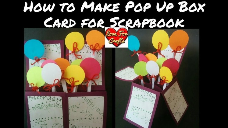 How to Make Pop Up Box Card for Scrapbook | DIY | Pop Up Box Card Tutorial