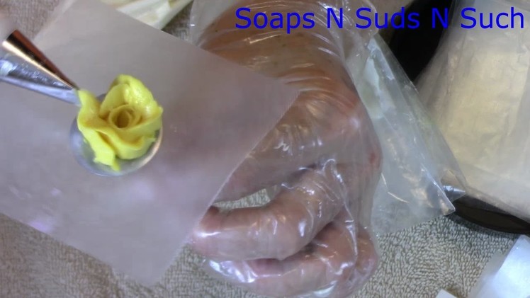 Piping cold process soap flowers, How to pipe water flowers, Tutorial, DIY instructions
