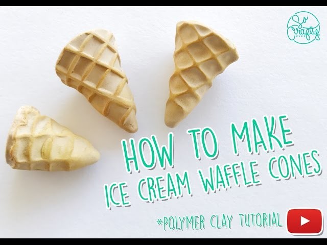 Polymer clay tutorial: Ice Cream Waffle Cones - How to - DIY Polymer Clay