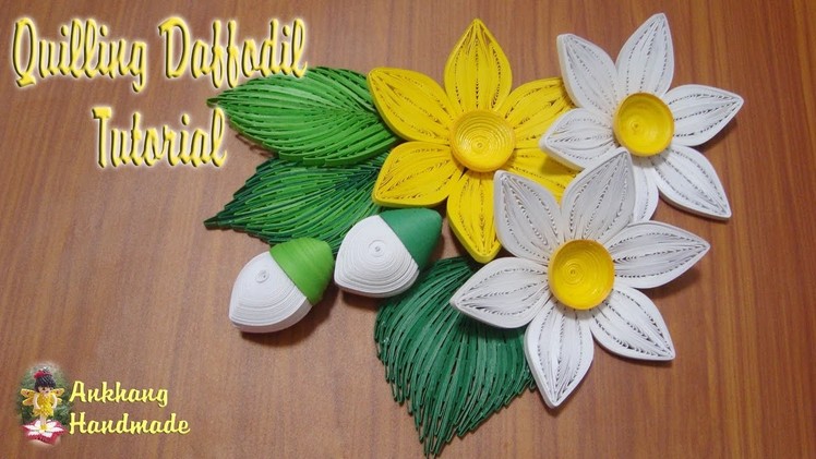QUILLING DAFFODIL FLOWER TUTORIAL | DIY PAPER DAFFODIL FLOWER TUTORIAL