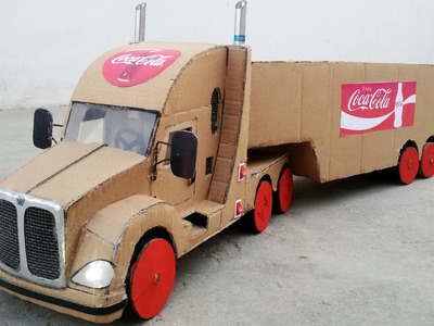 WOW! Amazing Coca Cola Truck Container DIY at home  || How to Make Truck Container 9v Battery