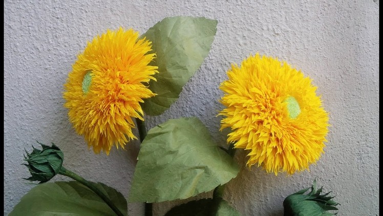 ABC TV | How To Make Sunflower Teddy Bear Paper Flowers From Crepe Paper - Craft Tutorial