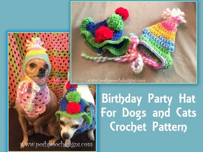 Birthday Party Hat For Dogs and Cats Crochet Pattern