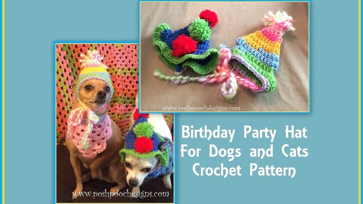 Birthday Party Hat For Dogs and Cats Crochet Pattern