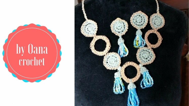 Crochet boho chic necklace&earrings by Oana