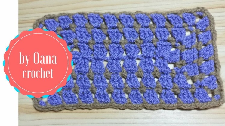 Crochet rectangle granny variation by Oana