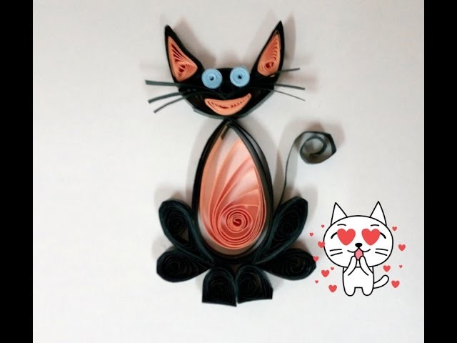 DIY : How to make a quilling cat. Easy quilling art