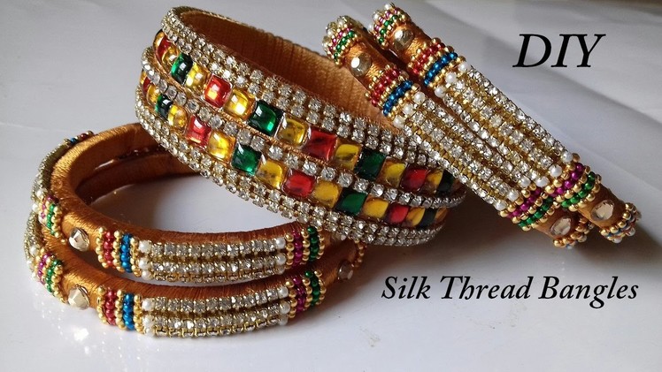 DIY || how to make bridal silk thread bangles at home || DIY silk thread bridal bangle