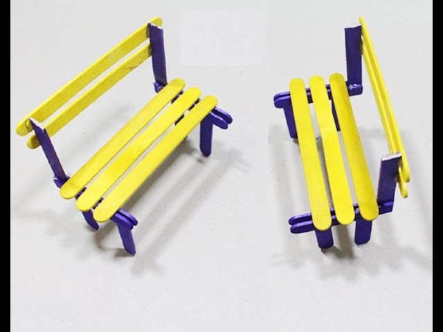 DIY How to make popsicle stick best Bench easy!!!!!