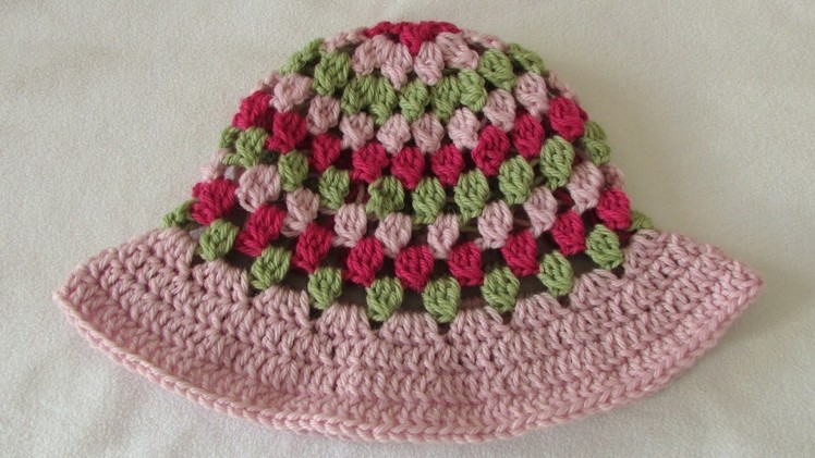 How to crochet a pretty baby. children's sun hat - summer hat tutorial