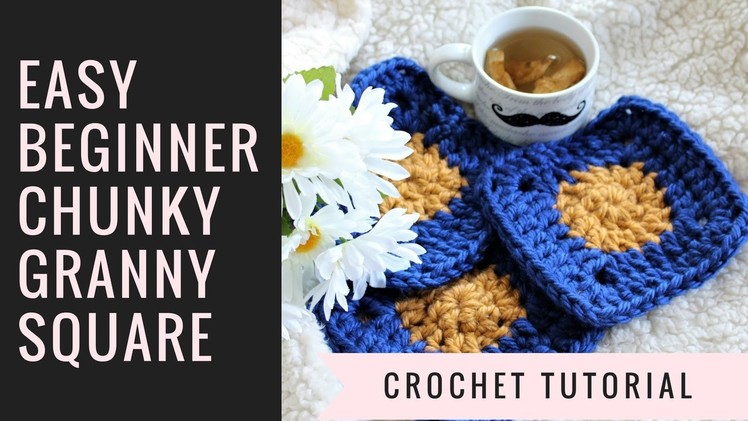 How to Crochet Bulky Granny Squares for Coasters.Blanket