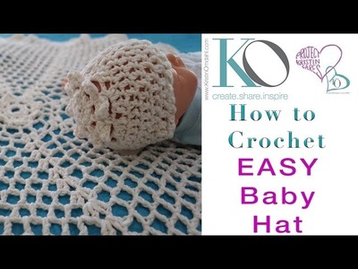 How to Crochet Grace Tender Baby Hat SLOW EASY BEGINNER Pattern