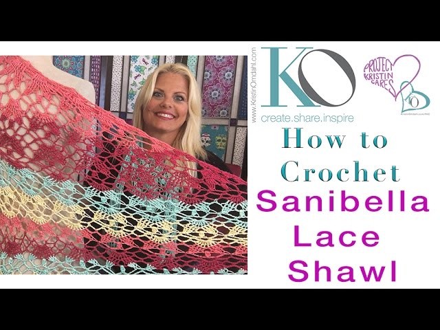 How to Crochet Sanibella Beaded Shawl Lace Top Down LEFT HAND Beginner Slow