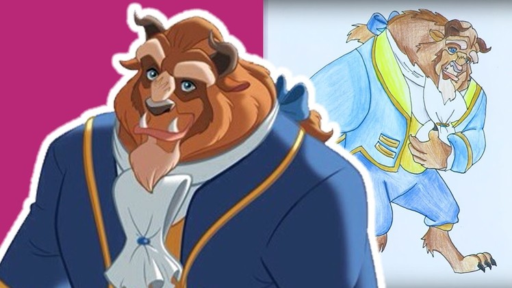 How To Draw And Colour In Beast ????  Beauty And The Beast Crafts ????  DISNEY 2017 ???? Crafty Kids