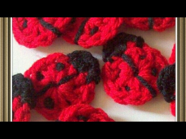 How to make a crochet ladybug applique