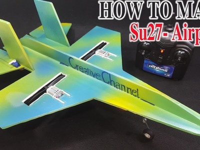 How To Make A RC Airplane SU-27 Sukhoi Twin 180 Motor