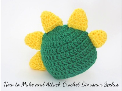 How to make and attach crochet dinosaur spikes