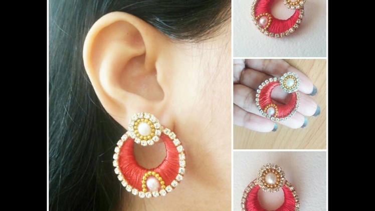 How to make Chandbali Silk Thread Earring Tutorial