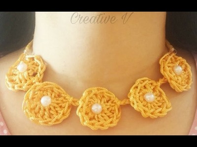 How to Make Crochet Necklace.Tutorial