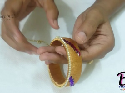How to make Designer Silk Thread Bridal Bangle at Home | Tutorial