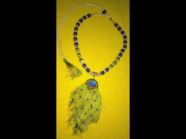 How to make peacock feather  necklace in silk thread