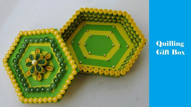How to make Quilling Gift Box | Green-Yellow | DIY