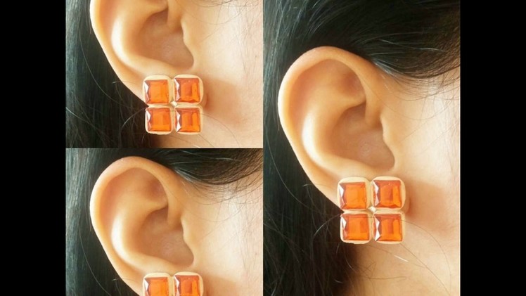How To Make Quilling Stud Earring Tutorial.Design 22