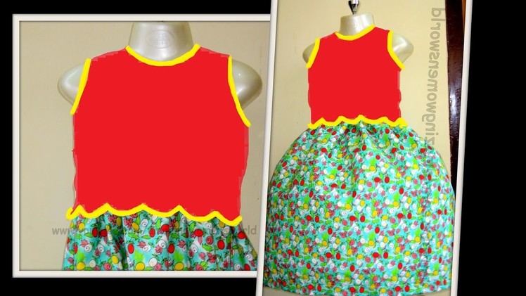 HOW TO MAKE SCALLOPED BODICE GATHER BABY  FROCK - STEP BY STEP - DIY  || AWW # 262 ||