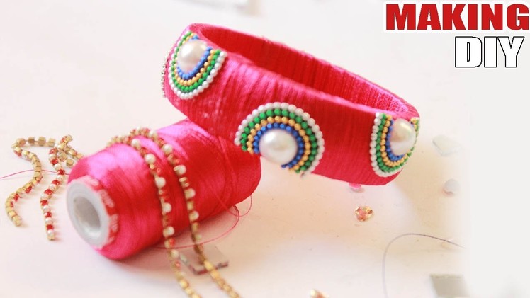 How tO  Make silk thread bangles work model exclusive art work easy to make at home   | zozktv