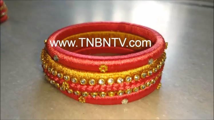 How to make silk thread bangles at home | silk thread bangles tutorial, indian silk thread bangles