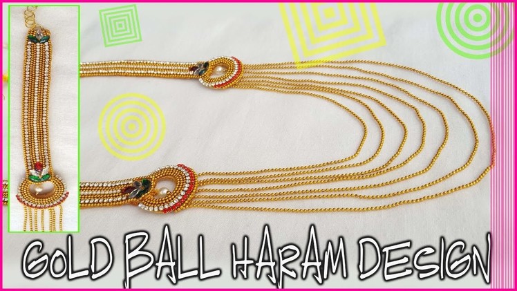 How to make silk thread bridal step chain at home | Gold ball haram design