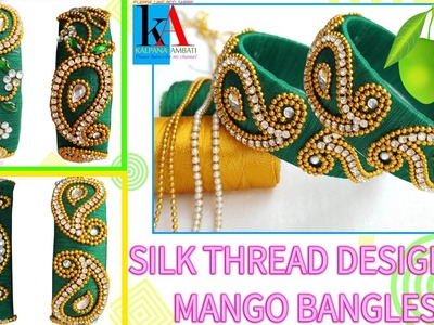 How to make silk thread designer mango banlges at home