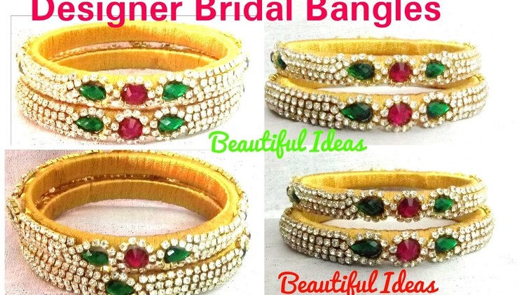 How to make Silk thread Designer Bridal Bangles at home. Easy and Simple Tutorial at home