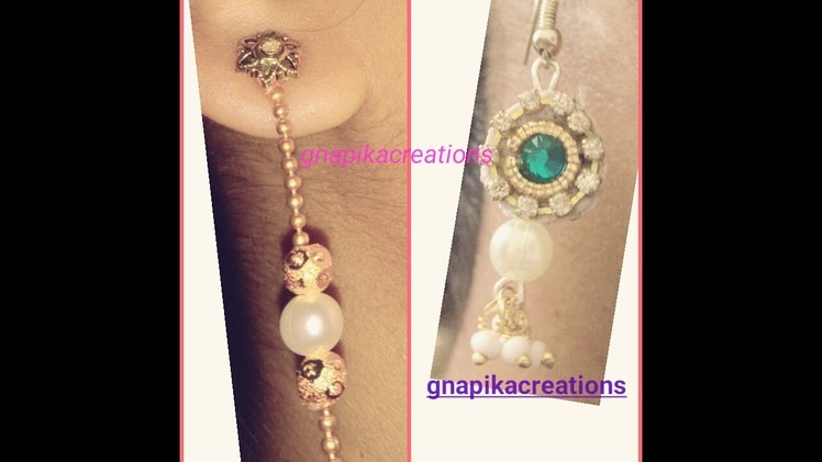 How to make simple earrings with ball chain easy way in home
