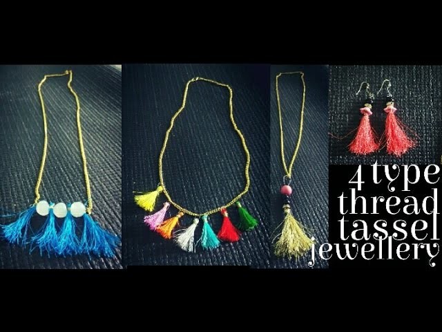 How to make thread tassel jewellery.earring.pendant.nacklace. silk tread jewellery DIY
