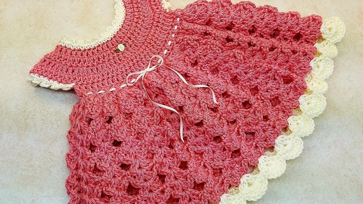 Learn How To #Crochet Strawberry Shortcake Baby Dress 0-6 months TUTORIAL #375