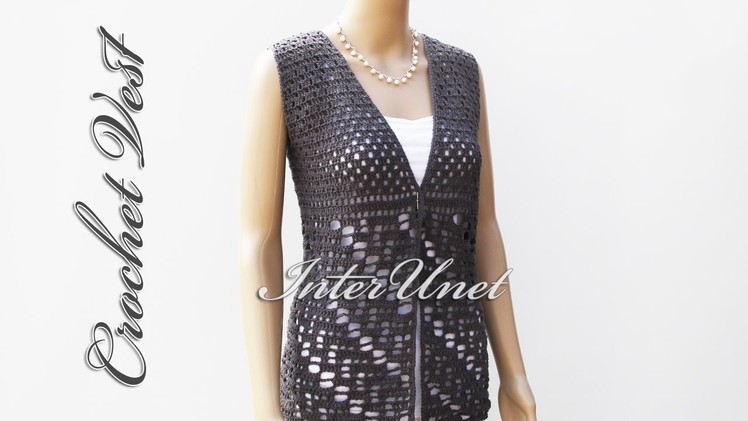 Open front vest jacket – lace summer top crochet pattern