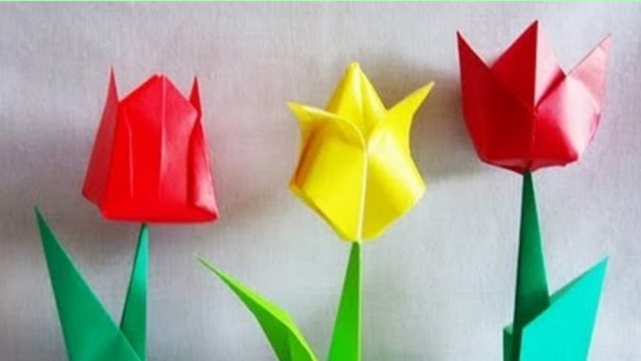 Origami Tulip - How To Make an Origami Tulip Flower - Making beautiful ...