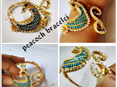 Peacock bracelet - How to make bracelet | jewellery tutorial