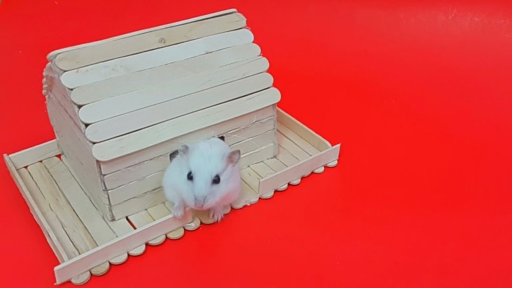 Popsicle sticks crafts - How to make popsicle hamster house