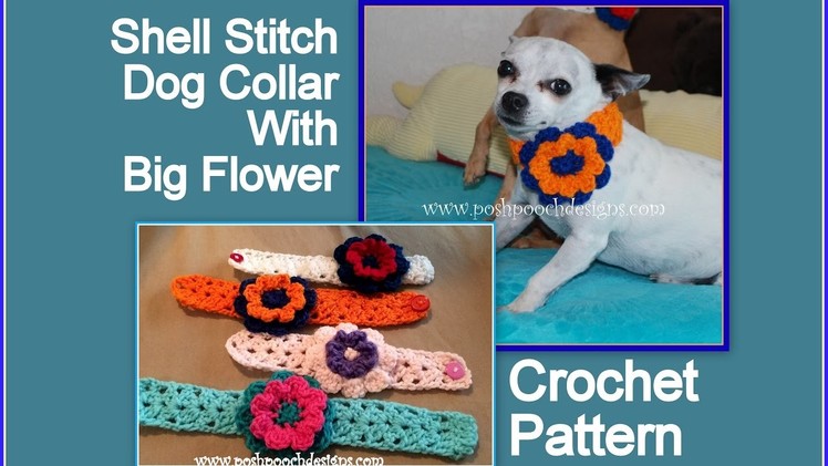 Shell Stitch Collar With A Big Flower Crochet Pattern