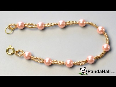 134 Pearl Bracelet Pattern   How to Make Wide Pink and White Pearl Bead Bracelets 1