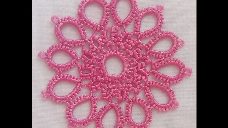 69-Shuttle tatting#Lesson-15,How to make flowers and join them(Hindi.Urdu)