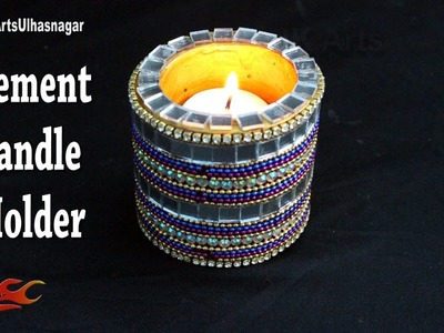 Cement Candle Holder | DIY How to make | JK Arts 1198