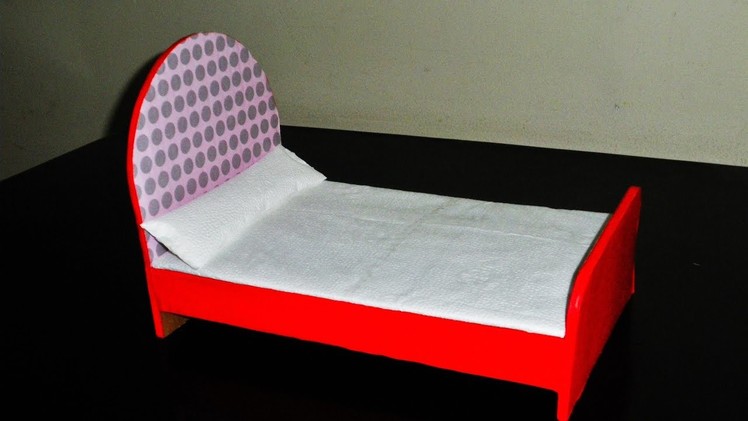 DIY | How to Make a Cardboard Bed for Doll | Made With Cardboard & Colorful Paper |