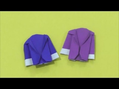 Easy Origami - How to Make Paper Coat. Suit. Jacket  简单手工摺紙 西装外套 簡単折り紙 スーツコートです