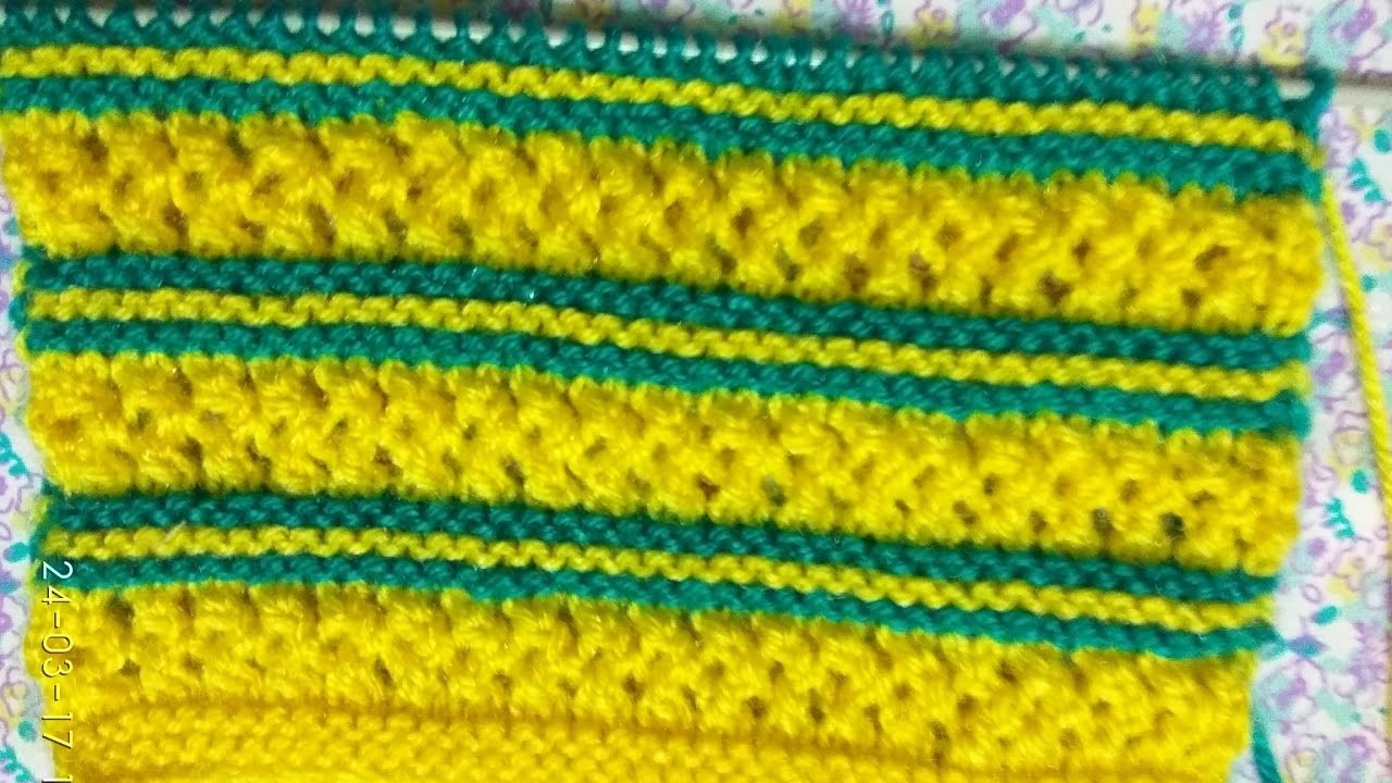 Easy Two Color Knitting Pattern No.33|Hindi