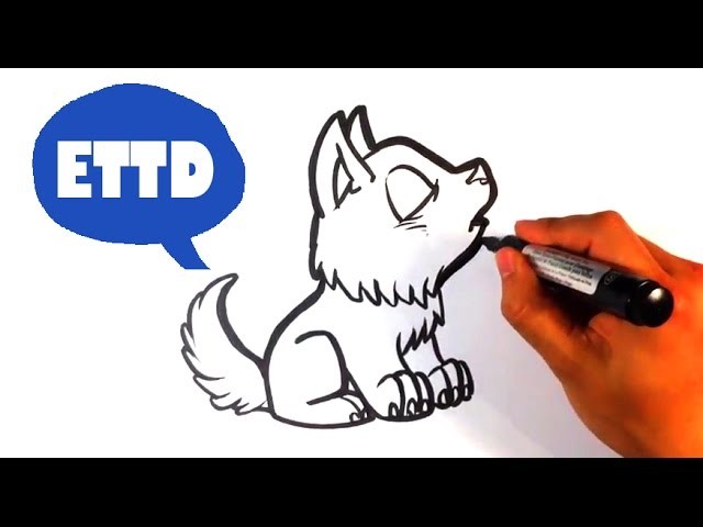 How to Draw a Baby Wolf Howling(cute) - Easy Pictures to Draw