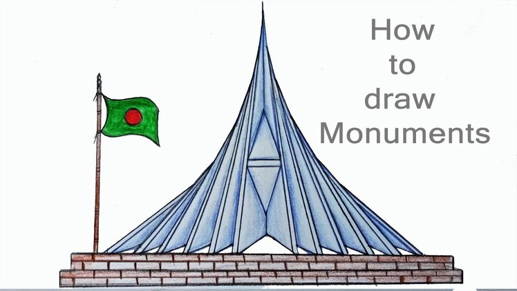 How to draw a Monuments Step by step (very easy)