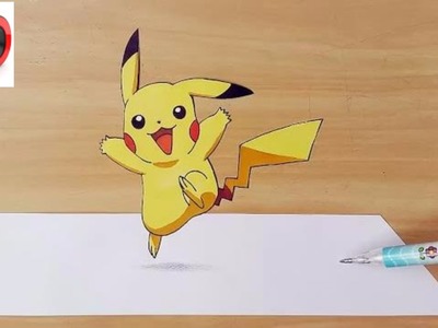 How to draw pikachu pokemon 3d